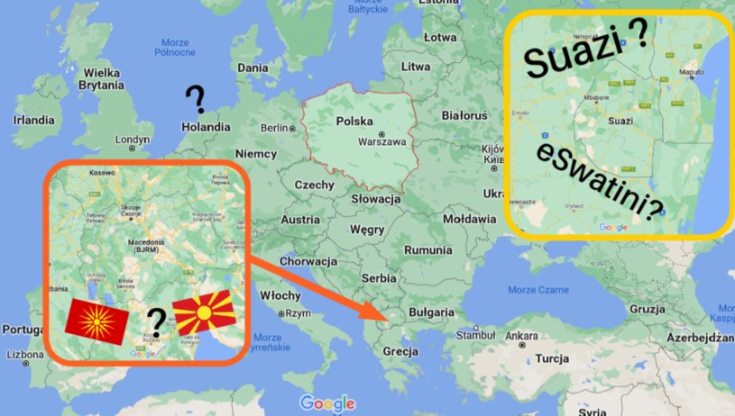 Jakich nazw geograficznych powinniśmy używać w naszym kraju? /Google Maps /domena publiczna