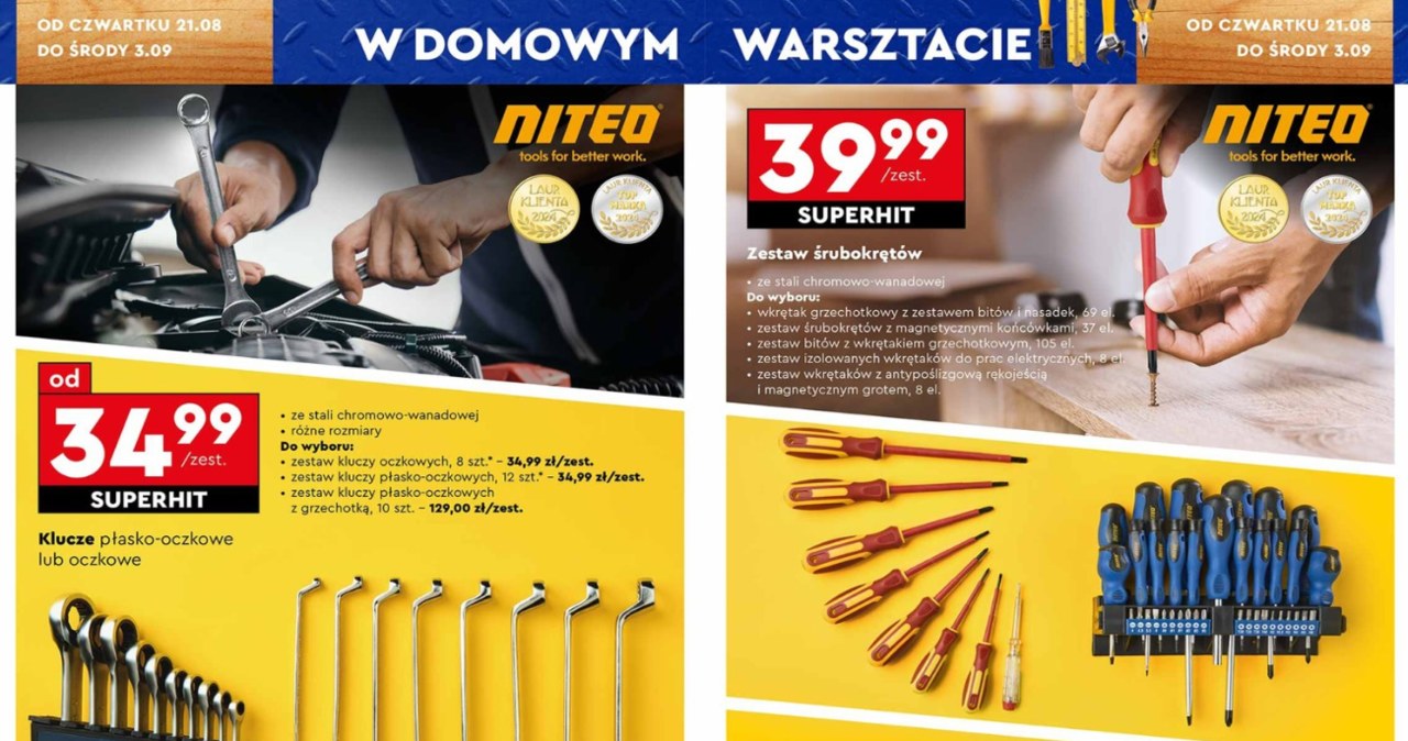 Jakie narzędzia i akcesoria Niteo kupimy w Biedronce? - Przegląd produktów z gazetki /Biedronka /INTERIA.PL