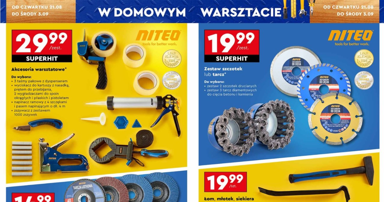 Jakie narzędzia i akcesoria Niteo kupimy w Biedronce? - Przegląd produktów z gazetki /Biedronka /INTERIA.PL