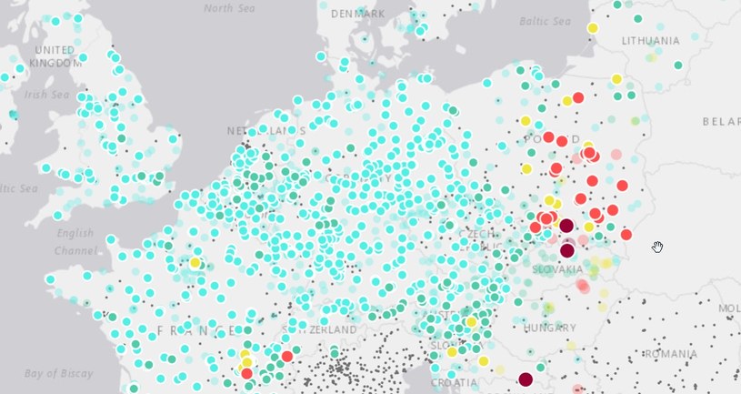 Jakość powietrza w Europie i Polsce / Fot: Europejska Agencja Środowiska /Informacja prasowa