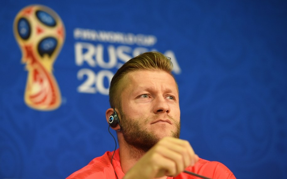 Jakub Błaszczykowski podczas konferencji prasowej /FACUNDO ARRIZABALAGA /PAP/EPA