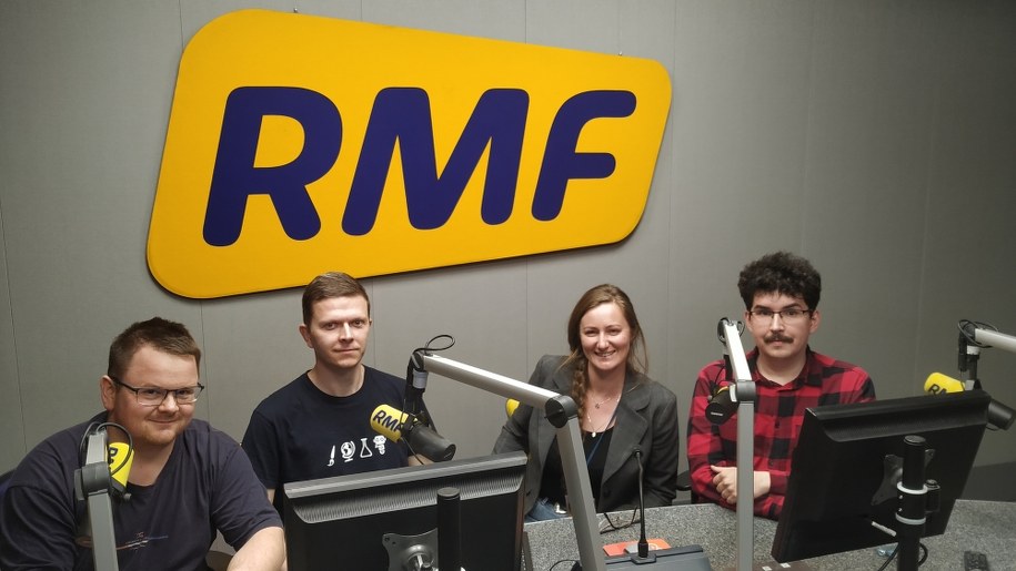 Jakub Kabat, Karol Gryszka, Maria Skupień i Łukasz Merta z Instytutu Matematyki Uniwersytetu Pedagogicznego w Krakowie /Fot. Grzegorz Jasiński /RMF FM