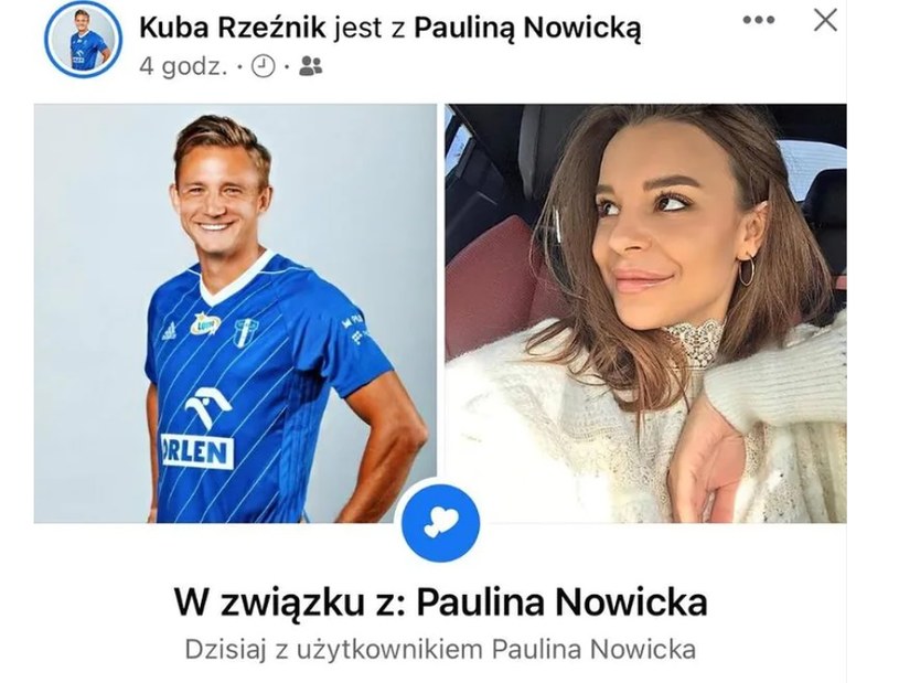 Jakub Rzeźniczak potwierdza nowy związek w mediach społecznościowych! / Foto: Facebook /Facebook