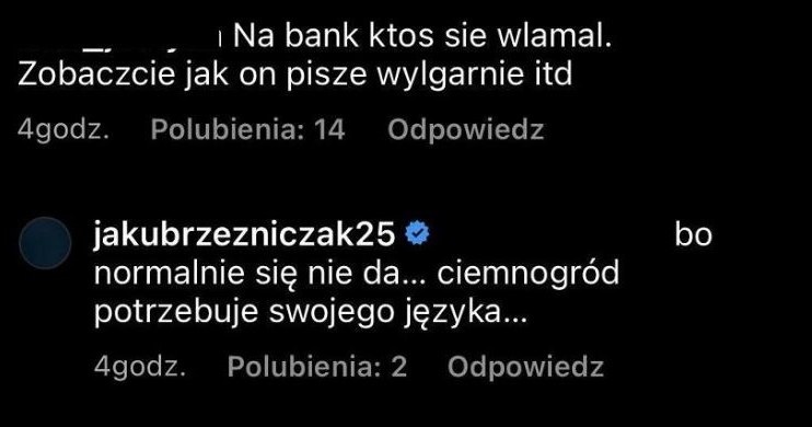 Jakub Rzeźniczak w zadziwiający sposób zachowywał się na Instagramie /www.instagram.com/jakubrzezniczak25/ /Instagram