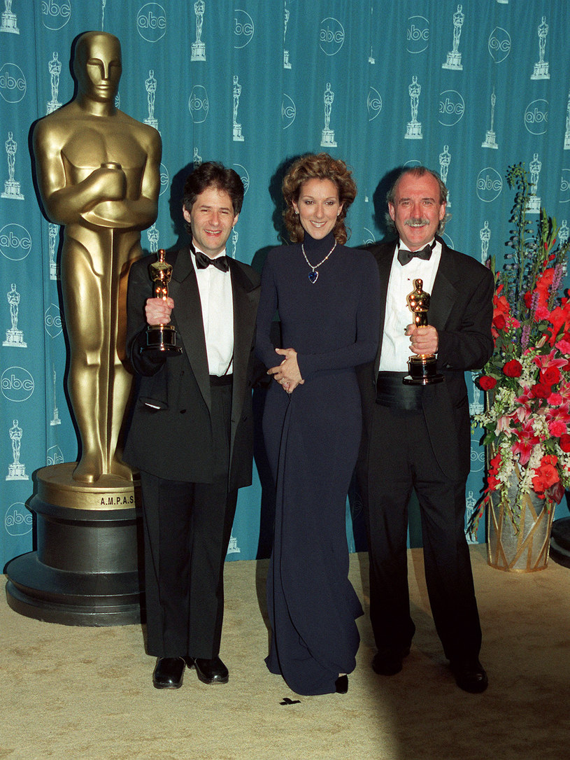 James Horner, Celine Dion i Wilbur Jennings podczas Oscarów w 1999 roku /Frank Trapper /Getty Images