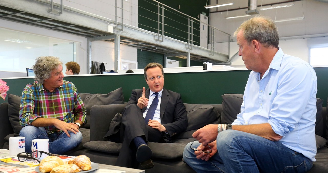 James May, premier David Cameron i Jeremy Clarkson - przeciwnicy Brexitu /AFP