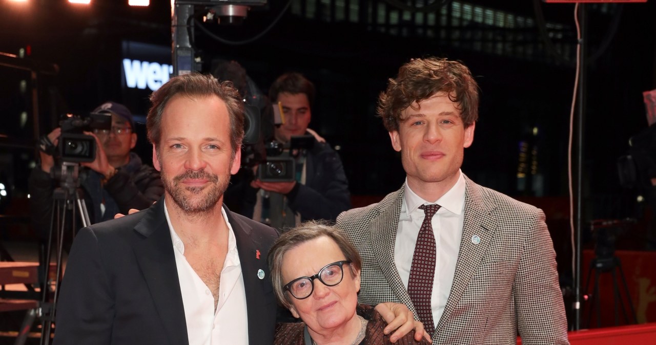 James Norton, Agnieszka Holland i Peter Sarsgaard na premierze filmu "Obywatel Jones" (Mr. Jones) na festiwalu w Berlinie, 10 lutego 2019 /Andreas Rentz /Getty Images