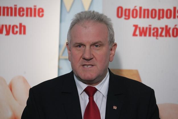 Jan Guz, przewodniczący OPZZ. Fot. PIOTR KOWALCZYK /PAP