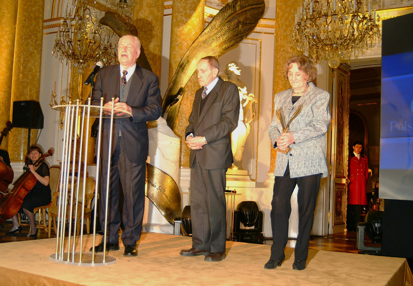 Jan Machulski, Tadeusz Konwicki i Irena Laskowska w 2002 roku /Niemiec /AKPA
