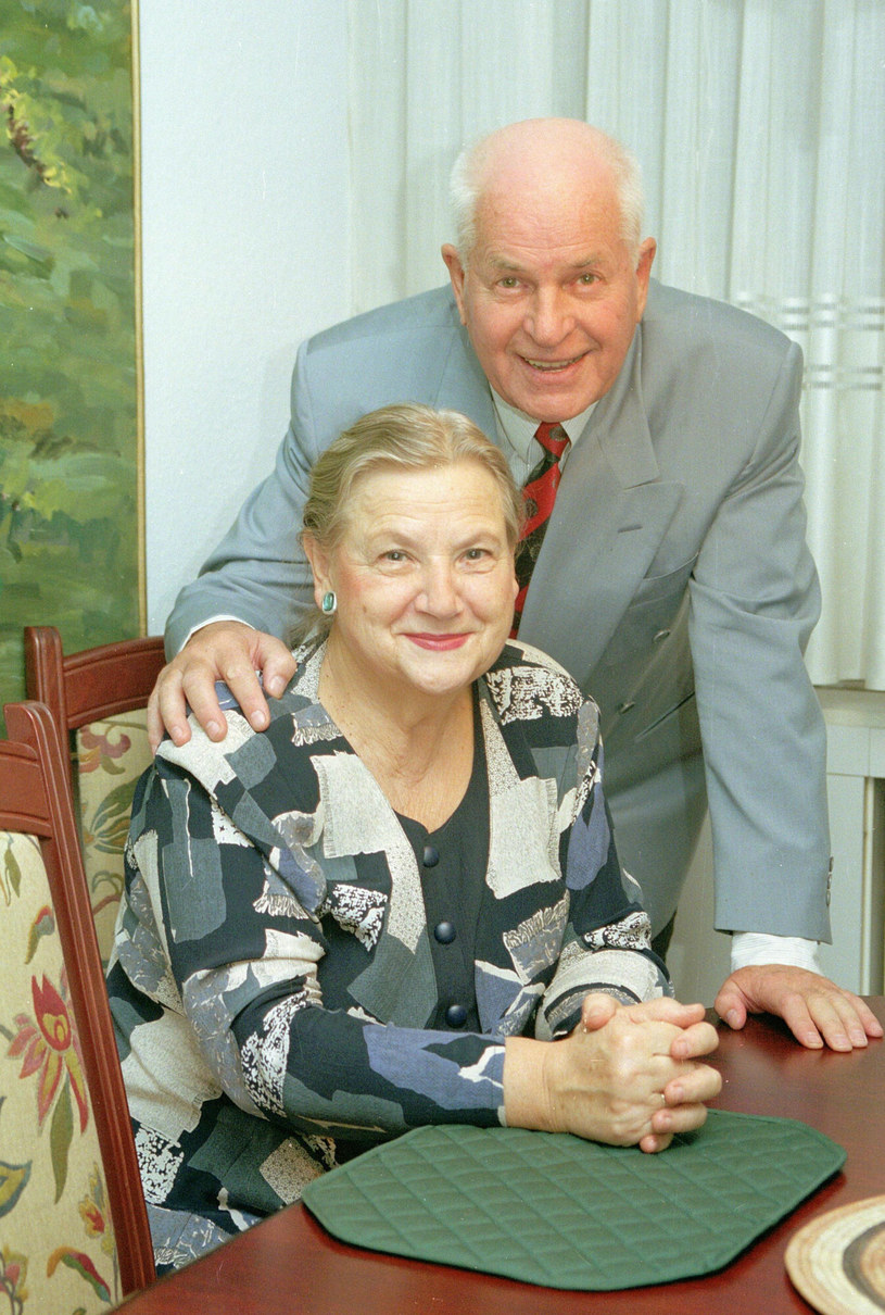 Jan Machulski z żoną Haliną Machulską, 1999 r. /Krzysztof Wojda /Reporter