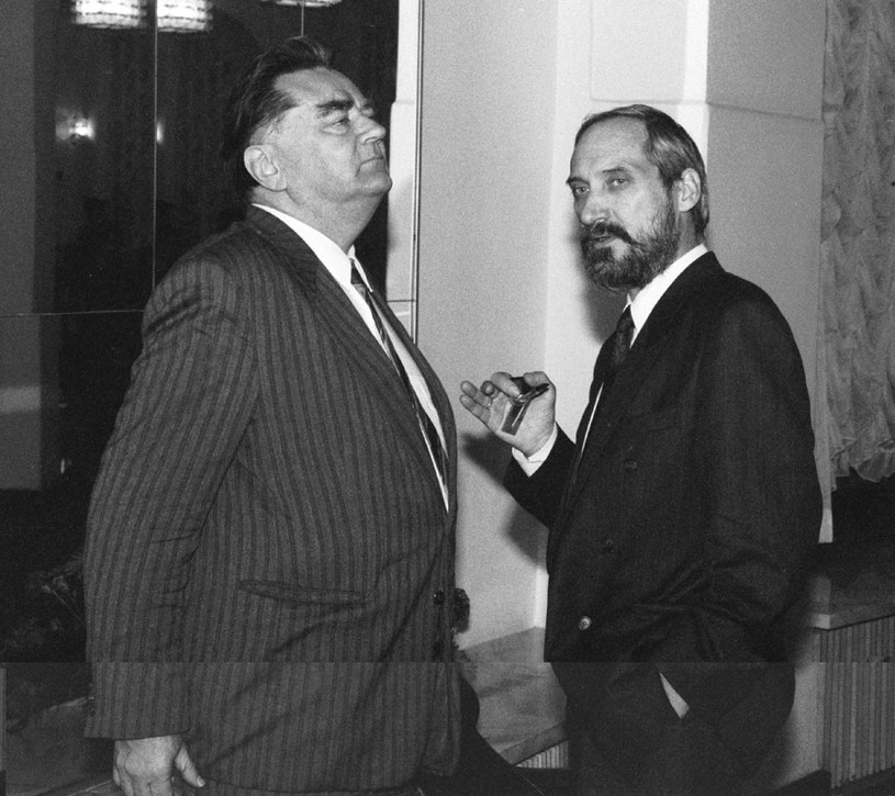 Jan Olszewski i Antoni Macierewicz. Zdjęcie z 1992 roku /Jacek Domiński /Reporter
