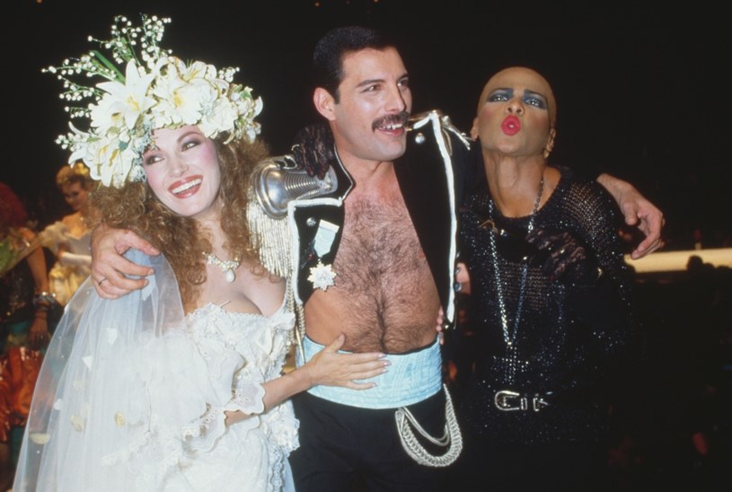 Jane Seymour i Freddie Mercury w 1985 r. /Dave Hogan /Getty Images