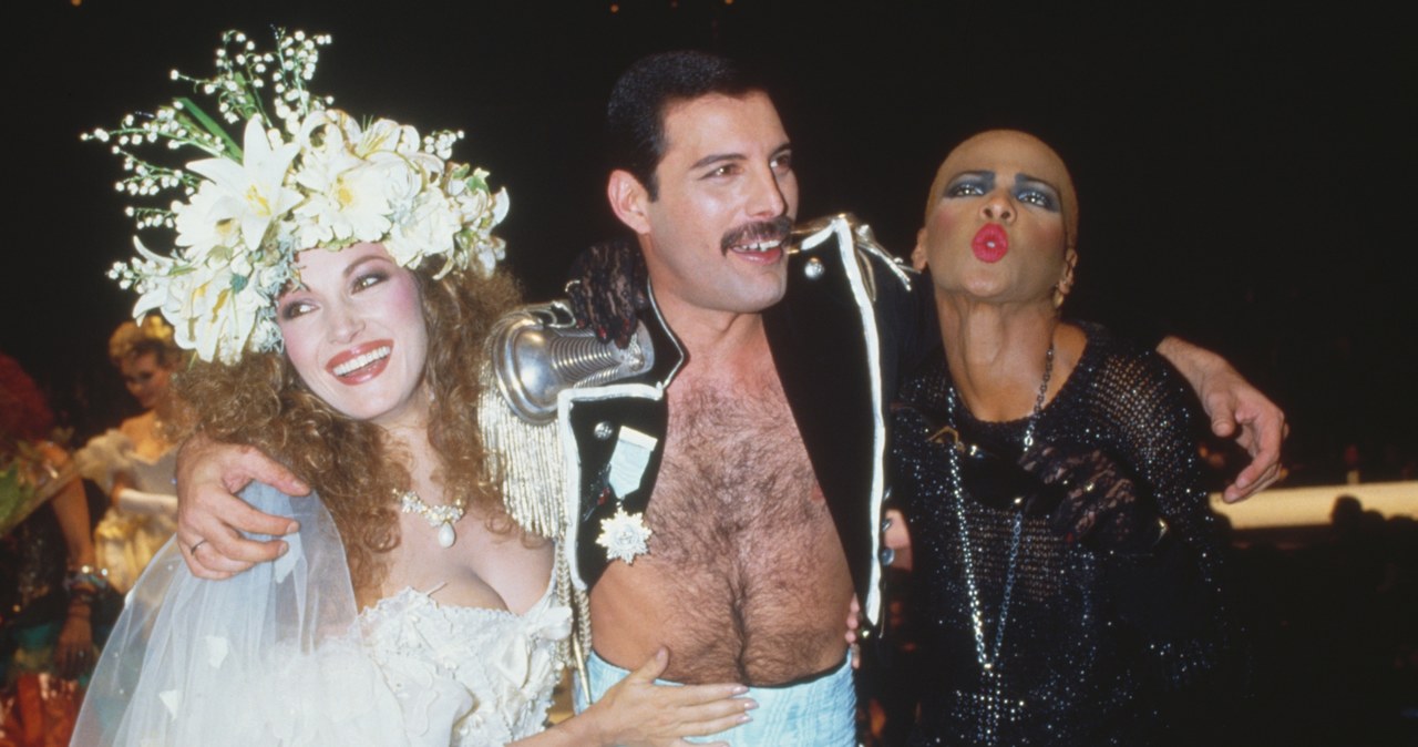 Jane Seymour i Freddie Mercury w 1985 r. /Dave Hogan /Getty Images