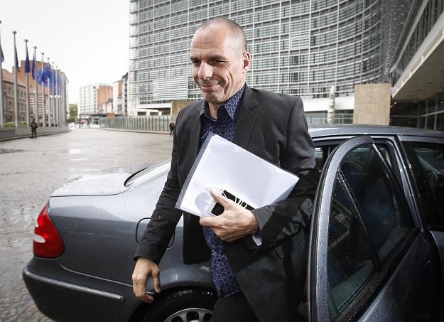 Janis Waroufakis, minister finansów Grecji, dzisiaj w Brukseli /EPA