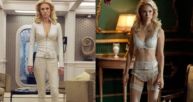 January Jones w kreacjach z filmu "X-Men: Pierwsza klasa" /materiały prasowe