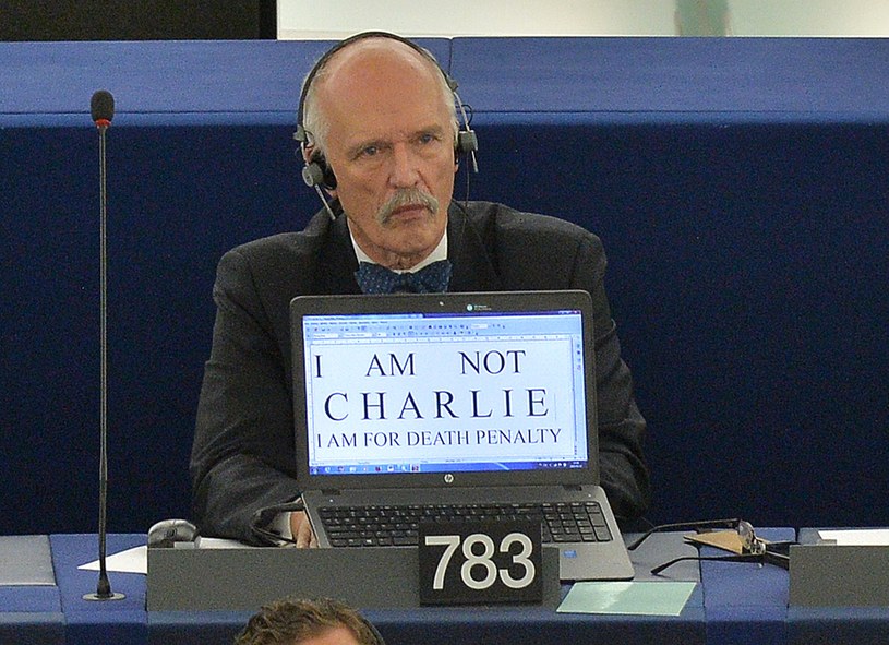 Janusz Korwin-Mikke w europarlamencie /AFP