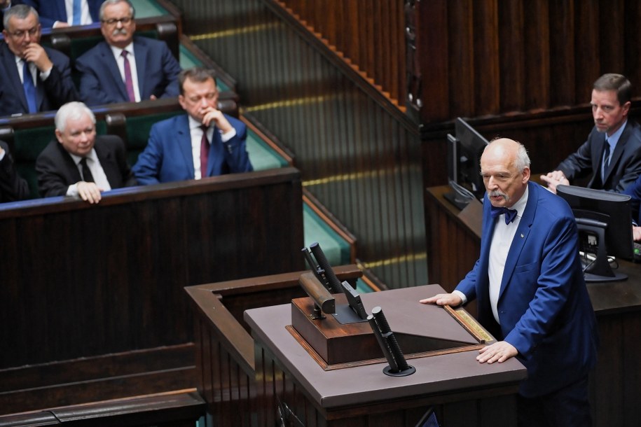 Janusz Korwin-Mikke w Sejmie / 	Radek Pietruszka   /PAP/EPA