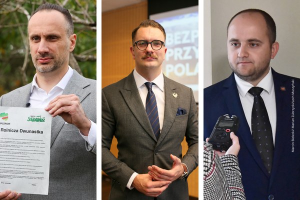 Janusz Kowalski, Łukasz Mejza i Dariusz Matecki dostali się do Sejmu /Marcin Bielecki/ Marian Zubrzycki/Lech Muszyński /PAP