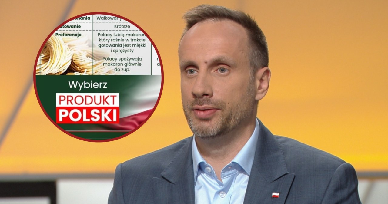 Janusz Kowalski wymienił zalety polskiego makaronu, które pozwalają stwierdzić, że jest on lepszy od włoskiego odpowiednika /Janusz Kowalski/X, Polsat News /