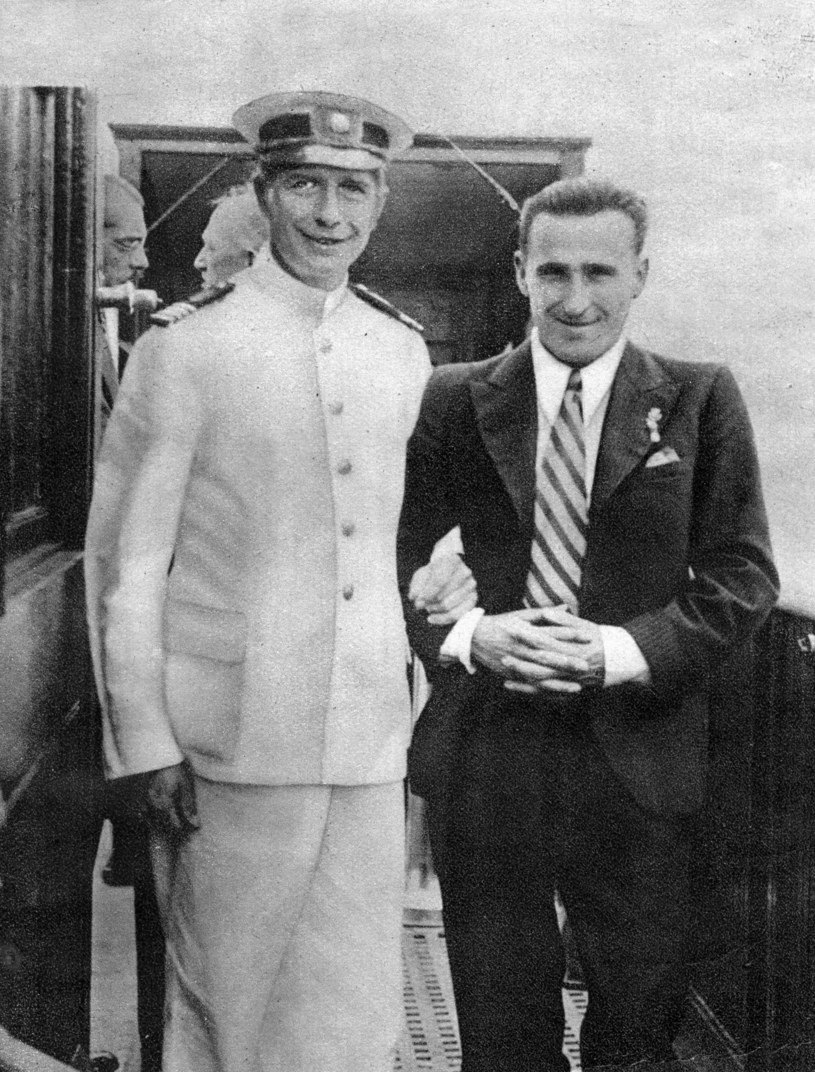 Janusz Kusociński w towarzystwie kapitana Zdenko Koetgena na pokładzie SS "Pułaski" podczas powrotu z Los Angeles /East News