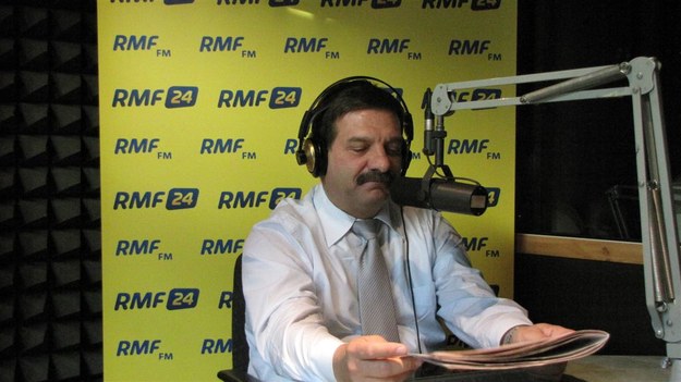 Janusz Śniadek w trójmiejskim studiu RMF FM. &nbsp; /Fot. Wojciech Jankowski /RMF FM