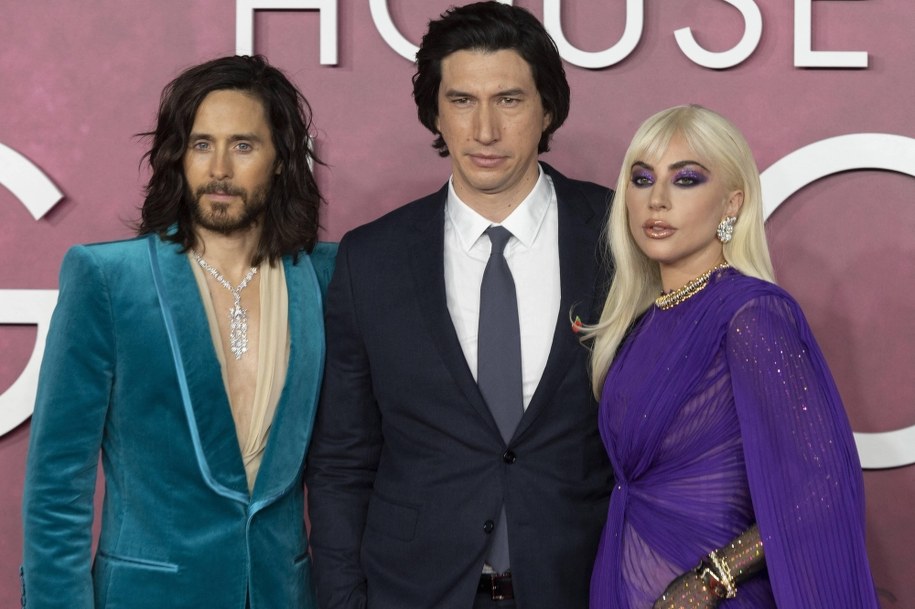 Jared Leto, Adam Driver i Lady Gaga na premierze "Domu Gucci" w Londynie /PAP/Abaca