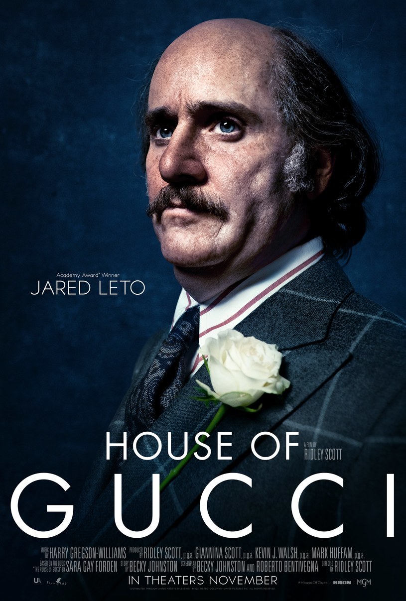 Jared Leto na plakacie filmu "Dom Gucci" / Universal /materiały prasowe