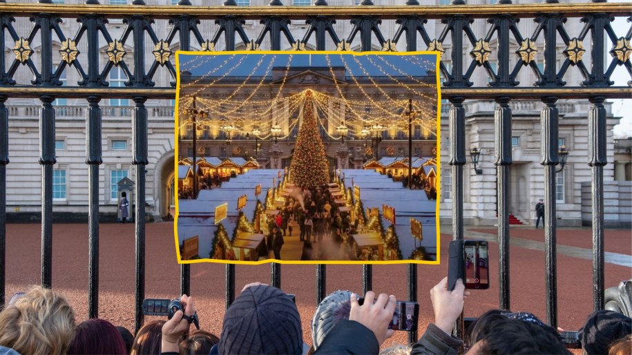 Jarmark świąteczny, którego nie było. Tak AI oszukała miłośników świąt w Londynie, fot. Instagram /Shutterstock