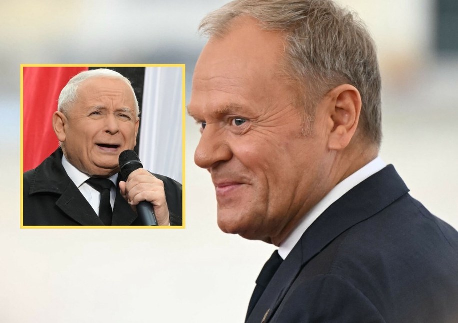 Jarosław Kaczyński, Donald Tusk, fot. PAP/Radek Pietruszka /SERGEI GAPON /East News