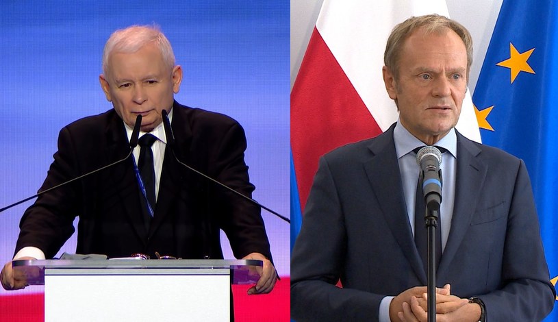 Jarosław Kaczyński i Donald Tusk /Polsat News
