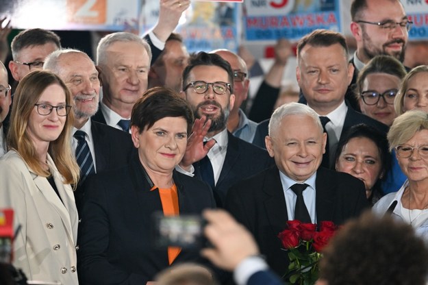 Jarosław Kaczyński i inni działacze PiS na konwencje w Przysusze /Piotr Polak / PAP /PAP