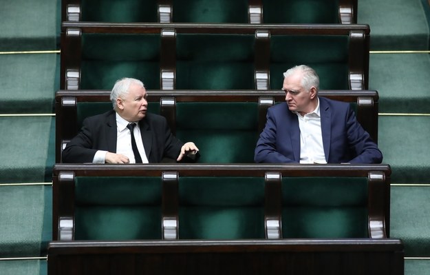 Jarosław Kaczyński i Jarosław Gowin / 	Leszek Szymański    /PAP