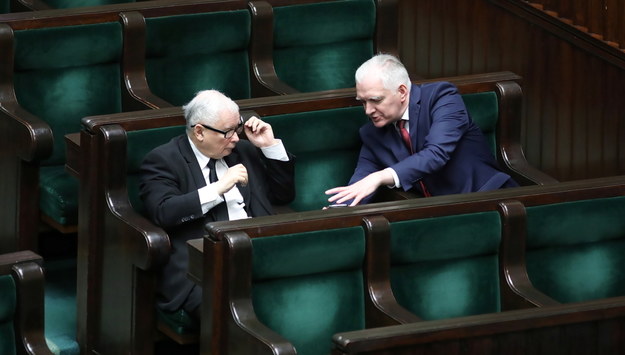 Jarosław Kaczyński i Jarosław Gowin /Leszek Szymański /PAP