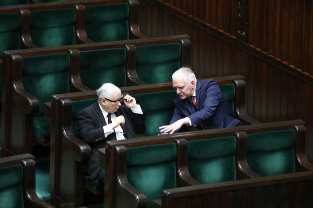 Jarosław Kaczyński i Jarosław Gowin /Leszek Szymański /PAP