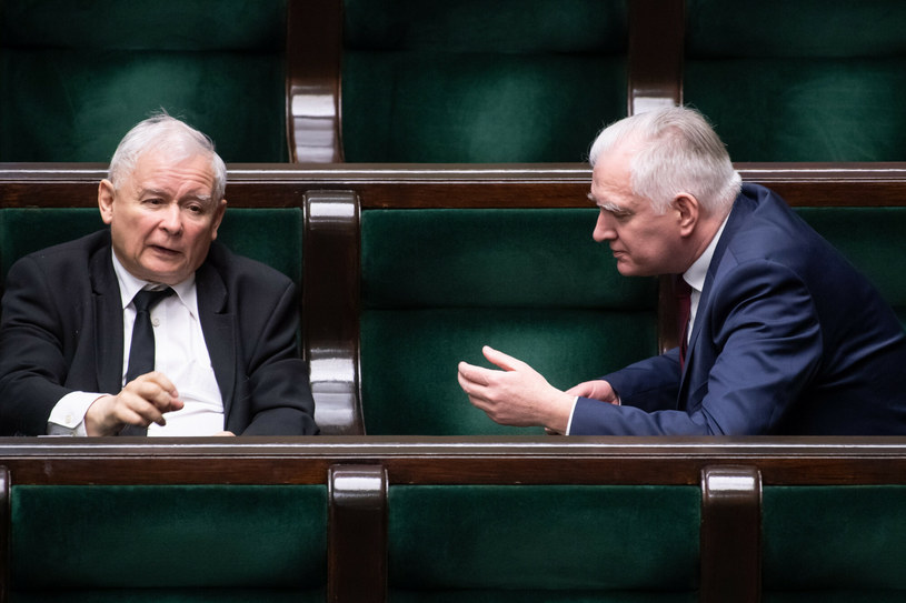 Jarosław Kaczyński i Jarosław Gowin /Jacek Dominski/ /Reporter