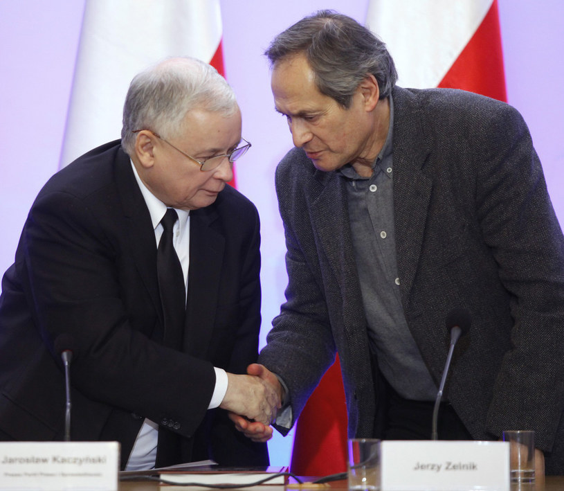 Jarosław Kaczyński i Jerzy Zelnik /Stefan Maszewski /Reporter