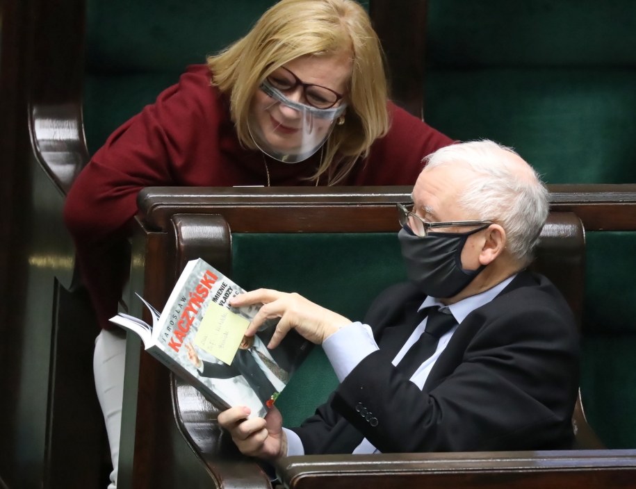 Jarosław Kaczyński i Małgorzata Gosiewska w Sejmie / 	Tomasz Gzell    /PAP