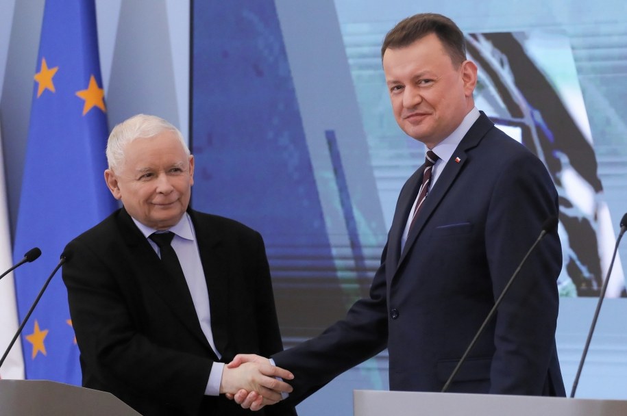 Jarosław Kaczyński i Mariusz Błaszczak /Paweł Supernak /PAP