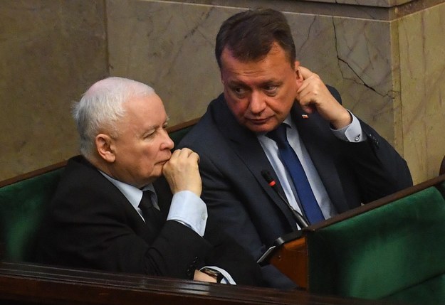 Jarosław Kaczyński i Mariusz Błaszczak /Piotr Nowak /PAP