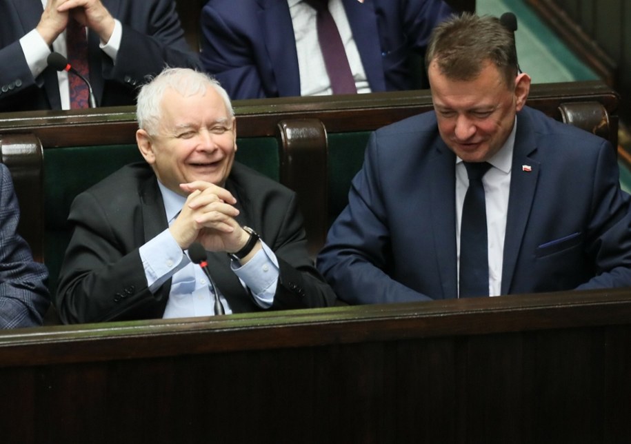 Jarosław Kaczyński i Mariusz Błaszczak /Wojciech Olkusnik /East News