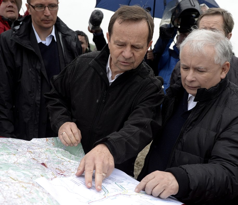 Jarosław Kaczyński i marszałek woj. podkarpackiego Władysław Ortyl /Darek Delmanowicz /PAP