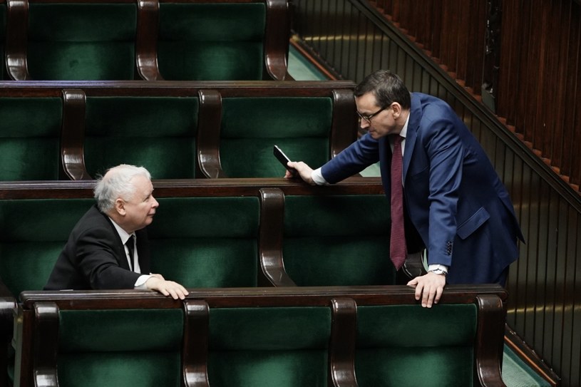 Jarosław Kaczyński i Mateusz Morawiecki w Sejmie, zdjęcie ilustracyjne /Mateusz Wlodarczyk /Agencja FORUM