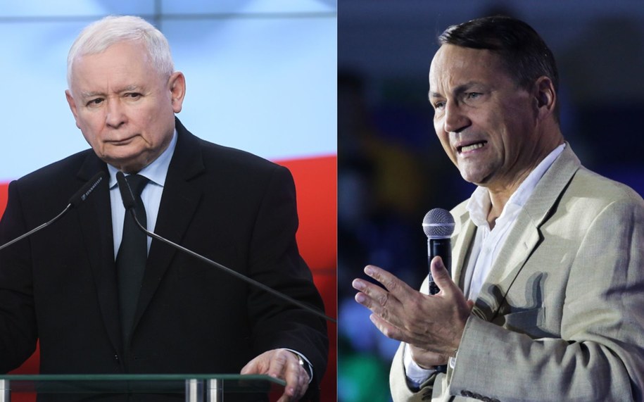 Jarosław Kaczyński i Radosław Sikorski (fot. Marcin Obara/Tomasz Waszczuk) /PAP