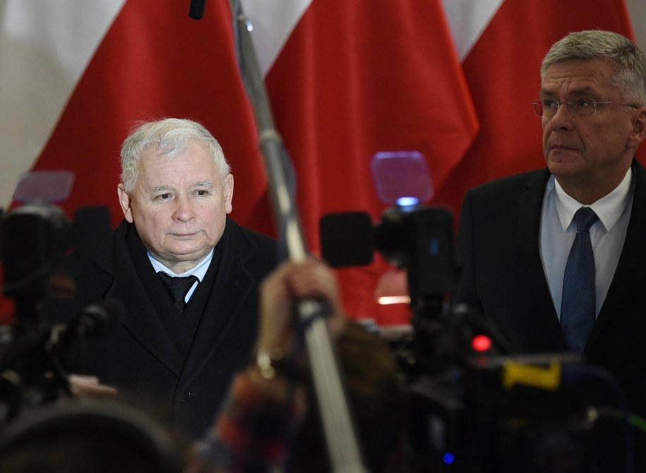 Jarosław Kaczyński i Stanisław Karczewski /PAP/Radek Pietruszka    /PAP