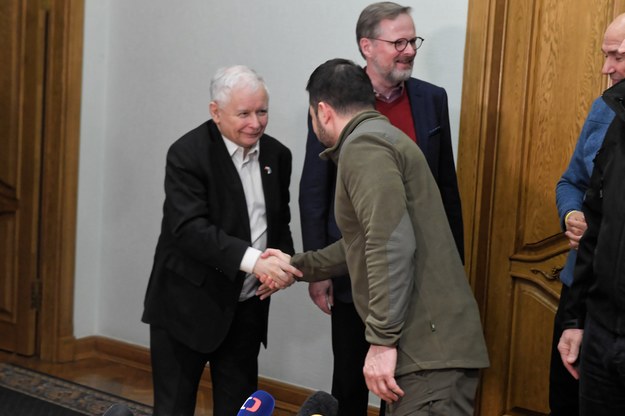 Jarosław Kaczyński i Wołodymyr Zełenski /Andrzej Lange /PAP