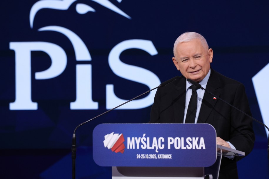 Jarosław Kaczyński na konwencji w Katowicach /Art Service /PAP