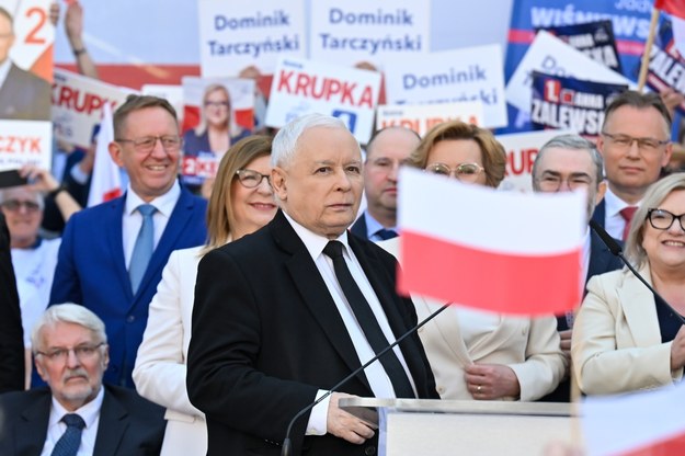 Jarosław Kaczyński na konwencji w Kielcach /Piotr Polak /PAP