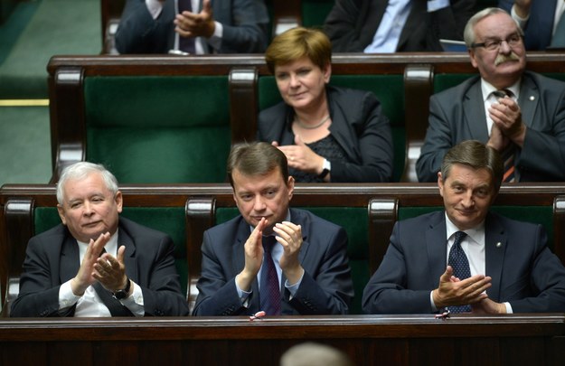 Jarosław Kaczyński na sali sejmowej /Radek Pietruszka /PAP