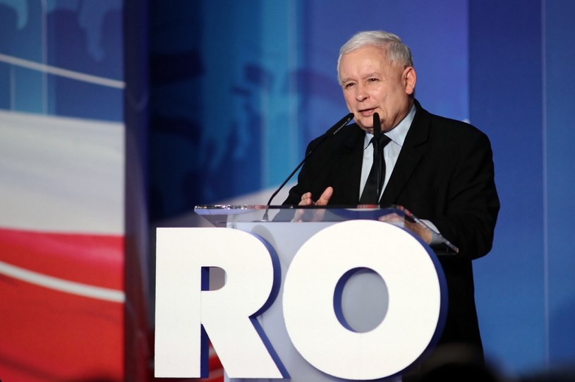 Jarosław Kaczyński podczas konwencji PiS w Katowicach /Łukasz Gagulski /PAP