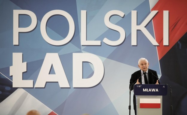 Jarosław Kaczyński podczas prezentacji Polskiego Ładu /Szymon Łabiński /PAP